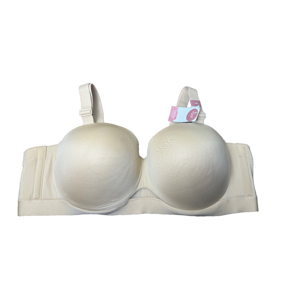 NEW Cacique Lane Bryant Comfort Bliss Strapless Bra 46C Nude Multi-way Straps - Picture 1 of 12